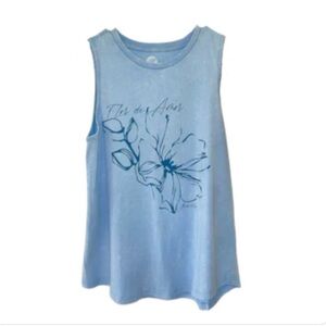 Beachly Blue Floral Graphic Tank Top